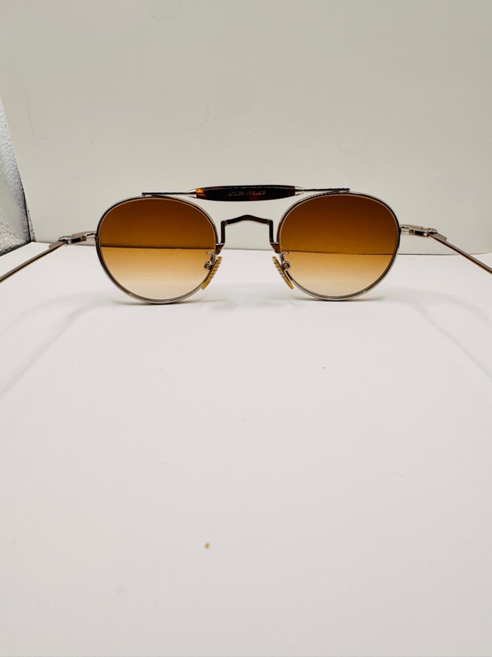 JMM Dasan Men's Round Metal Frame Sunglasses in Brown Gradient 48 MM - Picture 4 of 9
